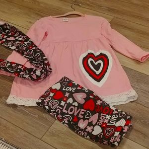 Girls boutique shirt, pants and scarf set. Super cute!